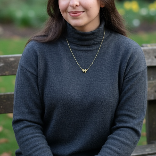 Woman sitting on a bench in a park with blurred background