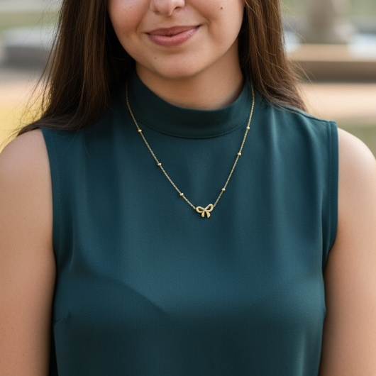Woman sitting on a bench in a park with trees and a fountain in the background